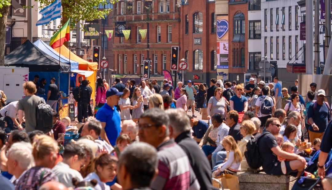 Crowd of people on Broad Street for Reading Food Festival 2024